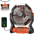 Portable Rechargeable Fan, 20000mAh Battery Powered Camping Fan with LED Light & Hook, 270° Adjustable, 4-Speed, 4H Timer Camping Essentials for Outdoor Tent Travel BBQ Car_Orange - Image 9