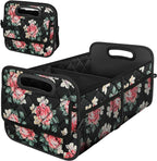 Deosk Trunk Organizer and Storage with Reinforced Handles,Car Accessories for Women/Men 50L Waterproof Polyester Trunk Organzier for Car/SUV/Minivan/Truck(Medium, Floral) by Deosk