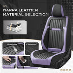 Coverado Car Seat Covers Front Seats, Seat Covers for Cars, Car Seat Protector, 2-Pack Car Seat Cushion Nappa Leather, Waterproof Seat Covers Carseat Cover Universal Fit for Most Cars(Purple&Black) - Image 2