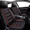 IKABEVEM Car Seat Covers Full Set Fit for Infiniti QX50 2018-2025 2026: 5 Seats Auto Interior Accessories, Faux Leather Waterproof Seat Cushions Vehical Cover (Black&Redline) by IKABEVEM