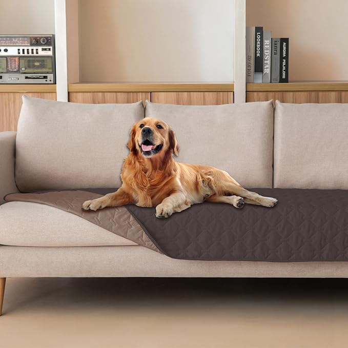gogobunny Waterproof Dog Blanket, Couch Covers for Sofa, Reusable Pee Pads | Wear Resistant, Leakproof Sofa Cover for Pets, Anti-Pilling, Hypoallergenic, Machine Washable, 30x90 Inch Dark/Light Coffee by gogobunny