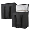 Bodaon 2-Pack Insulated Reusable Grocery Shopping Bags, Medium, Black, | Picnic Cooler Bag with Zippered Top Cold, Insulated Food Delivery Bag for Commercial Rideshare, Collapsible Tote Bags, Picnic by Bodaon