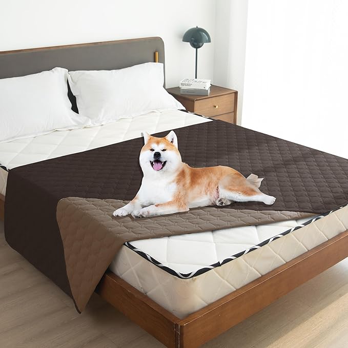 gogobunny 100% Double Sided Waterproof Dog Blanket Soft Pet Bed Cover Reversible Protect Furniture Couch Sofa Car for Puppy Large Dog Cat (Dark Coffee/Light Coffee, 52x82 Inch (Pack of 1)) - Image 2