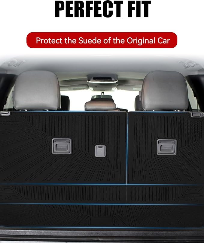 Cargo Liner Compatible with 2012-2022 Toyota Sequoia Trunk Mat Cargo Mat Back Seat Cover Protector (Backrest Mats+Trunk Mat) - Image 2