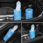 SINGARO Car Tissue Holder, 4 Pack Car Cup Holder Facial Tissues with Travel Tissue Bag, Quick and Convenient Flower Combination Box(4 Canisters/200 Tissues) Blue - Image 5