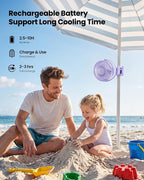 Gaiatop Portable Clip on Fan, Mini Personal Quiet Rechargeable Fan | Battery Operated, Small 3 Speed 360° Rotate, Cooling for Desk Table Home Office Stroller Camping Women Gifts Purple - Image 4
