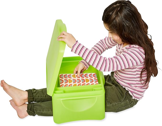 HearthSong Foldable Lap Desk for Kids with Storage - Ideal Floor Desk for Drawing, Studying, Portable Folding Travel Lap Table, Versatile Bed Desk & Lap Tray, Green by Hearthsong%C2%AE