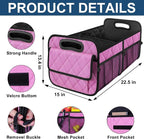 Deosk Car Trunk Organizer for SUV, Car Organizers and Storage with Reinforced Handles, Car Accessories for Women/Men 70L Waterproof Polyester Trunk Organizer(Large, Pink) - Image 5