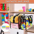6 Packs Toy Storage Bags with Labels, Reusable Clear PVC Board Game Storage, Travel Waterproof Organizer Bags with Zipper Large Capacity (L, XL, XXL) - Image 6