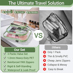 YQBRAO Clear Hard Shell Organizer Cases, 3-Pack, Green | Large, medium & small rigid PET organizers for home, travel, crafts and everyday organization - Image 2