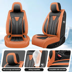Fit Sentra Car Seat Covers Premium Leather for Nissan Sentra 2008-2025 2026. Waterproof， Breathable, Scratch-Resistant & All-Weather Seat Cushion Protector（2 Front Seats,Orange&Black - Image 2
