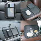 INNOLIFE Car Net Pocket Side Clutter Scattered Storage Phone Holder Strong Paste Organizer 8"x5.75"(1pcs L+1 pcs S) - Image 7