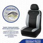 Skechers Memory Foam Seat Covers,Leather Car Seat Covers, Ultimate Comfort & Support Front Seat Covers Airbag Compatible, Automotive Universal Fit Most for SUVs, Vans, Sedans, Cars, Trucks,Gray - Image 4
