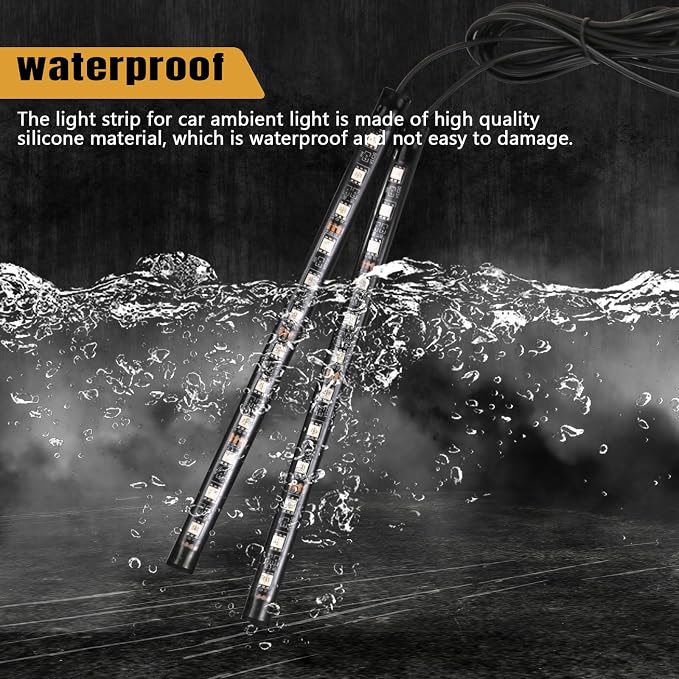 wuyaoyao Car LED Strip Light, 24LED Lights w/Cigarette Lighter, White | 12V Ambient Lighting Kit for Decor, RGB Neon Atmosphere Lamps, Under Dash Ambient Night Light, Universal Car Accessories - Image 5