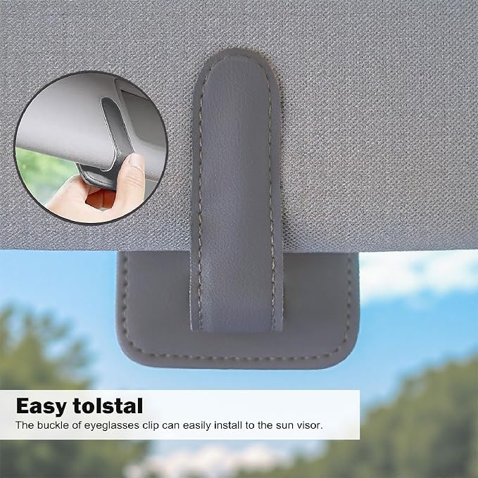 Visor Card Holder for Car Visor, 2 Card Slots Visor Glasses Clip, Strong Magnetic Visor Holder, Visor Accessories for Cars SUV(Gray1Pcs) - Image 4