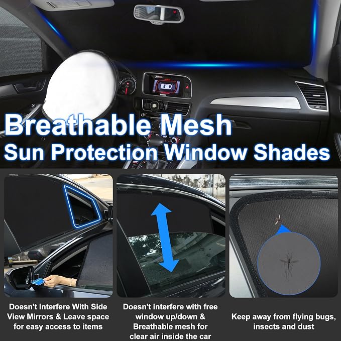 3PCS Car Window Shades Front Windshield Sun Shade Foldable Window Shade Custom Fit for 2013-2023 Che-vrolet Che-vy Trax Car Shades for Front Windows Anti-UV Rays Block Heat - Image 5