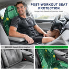 Car Seat Towel Cover for Front Seat, 1Pc Sweat Absorbent Car Seat Protector with Non-Slip Backing, Waterproof Towel Car Seat Cover for Runners, Gym, Swimming, Beach, Pets, Green Court Sport - Image 4