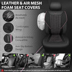 CAR PASS 3D Foam Mesh Leather Car Seat Covers Front Seats,Breathable Mesh Front Seat Covers for Women,Universal Fit for Cars SUV Truck Sedan Van Automotive, Armrest Airbag Compatible,Black and Pink - Image 3
