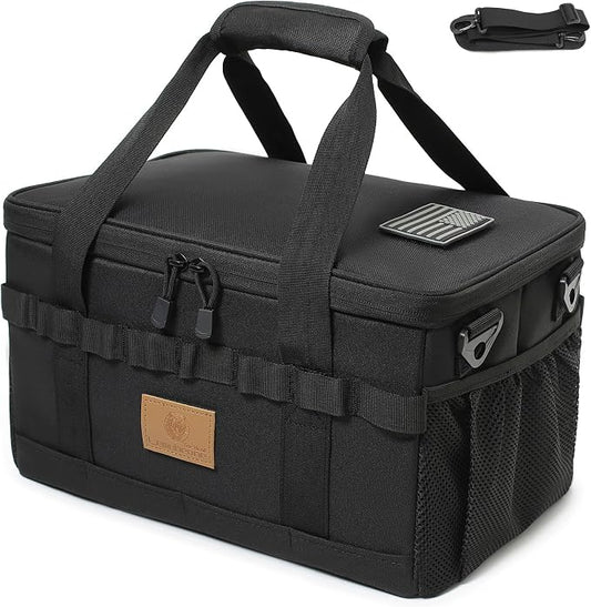 Tactical Camping Storage Bag 18L Tactical Utility Tote Bag Camping Cookware Organizer Trunk Organizer (Black) by Lemubeane