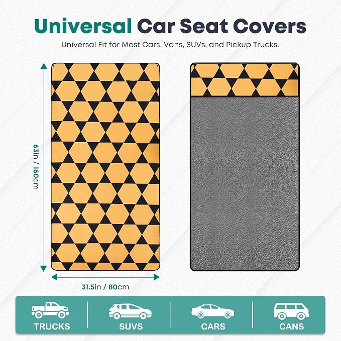 FLORICH Towel Car Seat Covers, Car Seat cover Protector Front Seats, Car Seat Cover Towel for Post Gym Workout, Running, Swimming and Beach, Non-Slip Car Seat Towel Covers Fit for Most Cars Trucks SUV - Image 3