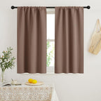 RYB HOME Blackout French Door Window Curtain Coverings, Rod Pocket | Thermal Insulated, Privacy Protection, Non See Through, Drapes for Small Window Bathroom Kitchen, W29 x L45, Mocha, 2 Panels by RYBHOME