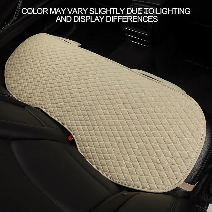 West Llama Linen Car Seat Covers,Bottom Seat Covers for Cars Include 1 Pair Front Driver Seat Pad Mat and 1 Rear Bench Cover for SUVs,Cars,Sedans(3Piece-Beige) - Image 9