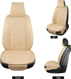 Linen Front Car Seat Covers Cloth Fabric Automotive Seat Protectors | Breathable Durable Anti-Slip All-Season Comfort Easy to Install Universal Fit for 95% of Cars Trucks SUVs Vans (Beige, 2PCS) - Image 3
