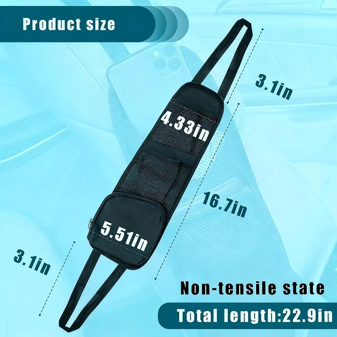 Car Seat Side Organizer, Multi-Pocket Hanging Storage Bag, Waterproof Oxford Universal Fit for Cars SUVs Trucks - Image 2