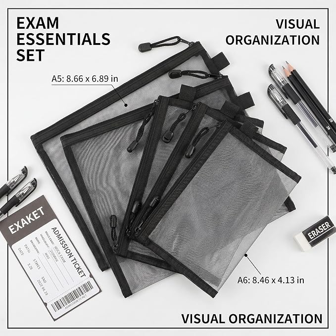 6 Pcs Mesh Zipper Pouch Bags, Small Travel Toiletries Makeup Cosmetic Organizer Bag, Zippered Pouches Insert for Purse Backpack Luggage Organizer - Image 2