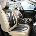 Fit Corolla Premium Leather Car Seat Covers for Toyota Corolla 2000-2025 2026 - Waterproof，Breathable，All-Weather Seat Cushion Protecto & Airbag Compatible, Full Set Beige&Black by Unknown
