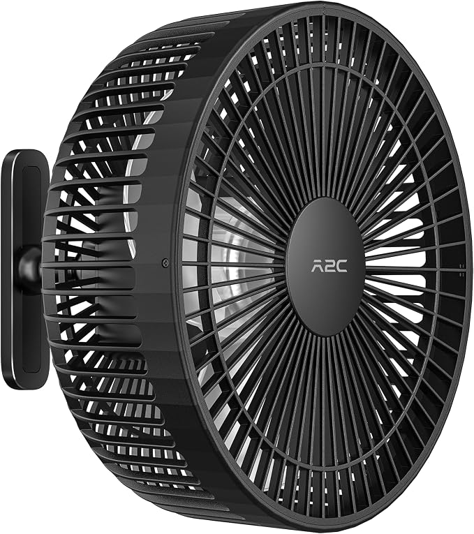 A2C Magnetic Rechargeable Fan for Golf Cart 7.5-Inch, Up to 28Hrs, 10000mAh | Battery Powered, Portable, 4 Speeds, Fits EZGO, Club Car, Yamaha Golf Cart Accessories Essentials Gifts for Men, Dad, Husband - Image 8