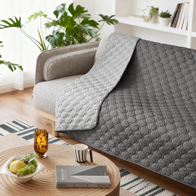 gogobunny 100% Double-Sided Waterproof Dog Bed Cover Pet Blanket Sofa Couch Furniture Protector for Puppy Large Dog Cat, Reversible (68x82 Inch (Pack of 1), Dark Grey/Light Grey) - Image 8