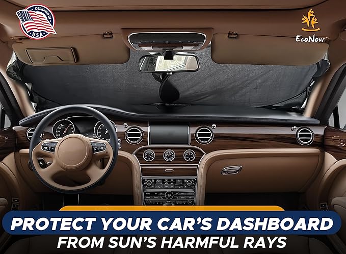 EcoNour Car Sun Shade for Windshield, Foldable Front Window Cover - Image 2