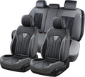 Leather Seat Covers, Seat Covers Full Set, Car Seat Protectors 5 Seats, Automotive Seat Covers Fit for Most Cars Trucks SUV- Gray&Black by FLORICH