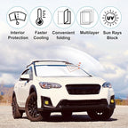 Front Windshield Sun Shade Foldable Car Front Window Sun Shade Windshield Shade Custom Fit for 2018-2023 Su-baru Crosstrek Block UV Rays Heat Keep Car Cooler - Image 2