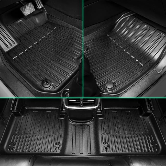 Floor Mats & Cargo Mat for Honda CR-V 2020-2022 Hybrid Only | All Weather Protection TPE Floor Liners 1st & 2nd Row & Trunk Mat Full Set, Black - Image 3