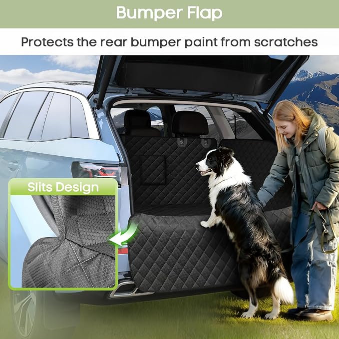 SUV Cargo Liner for Dogs, Waterproof Pet Trunk Cover for SUVs | with Bumper Flap Protector, Scratchproof Non-Slip 600D Oxford Fabric, Machine Washable - Image 7