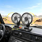 5V USB Dual Car Fan for SUV/Truck/RV, 2-Speed 360° Rotate, No AC Required | Universal compatibility (cars/trucks/RVs/tractors/UTVs)，Dual-head independent 360° rotation，2-speed turbo airflow - Image 9