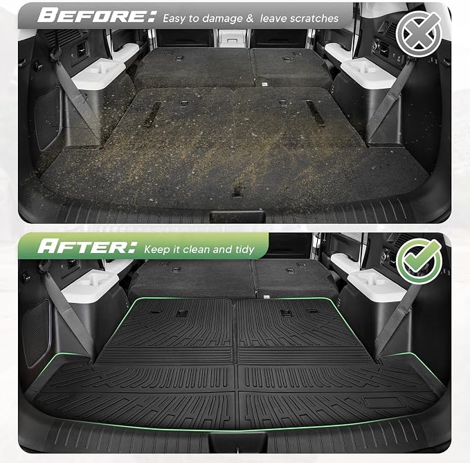 Cargo Liner for Hyundai Santa FE 2024 2025 2026, All Weather Cargo Mat for Santa Fe Accessories, Heavy Duty Trunk Mat with Backrest Mats, Car Accessories - Image 2