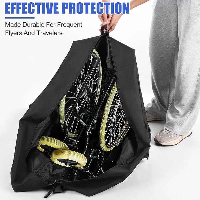 DOCEPERT Upgraded 840D Rollator Travel Bag(37”L X 29”H X 14”W) | Wheelchair Travel Bag, Carry Bags with Padded Straps for Folding Rollator Walkers, Transport Chairs, Airplane TSA Traveling - Image 6