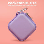 Ginsco Mini-Portable Hard Shell Square Earbuds Case for Apple EarPods/Samsung Galaxy Wired/Wireless Earbuds, Cell Phone Accessories Organizer with Carabiner for Earphones - Image 3