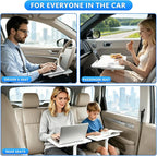 Car Desk for Laptop, Adjustable Car Seat Tray Table for Kids/Adults | Multi-Function Car Lap Desk for Front or Rear Seat, Eating & Work Tray, Essentials Accessories for Long Trips - Image 4