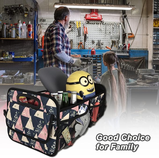 Deosk Trunk Organzier and Storage with Reinforced Handles,Car Accessories for Women/Men 50L Waterproof Polyester for Car/SUV/Minivan/Truck(Medium, Triangle) - Image 7