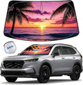 KDM Sunset Beach Style Windshield Sun Shade for 2023 2024 2025 Honda CR-V | Foldable Front Reflective Windows Sunshade Visor Protector Blocks UV Rays Heat by KDM