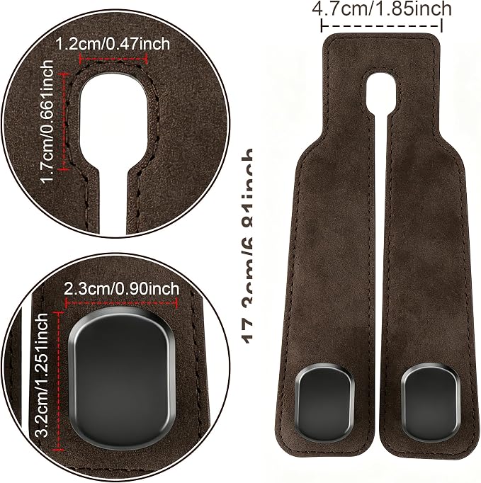SUKIPIN Car Hooks, Car Seat Headrest Hooks for Purses and Bags 2-Pack Brown | Car Accessories for Women, Solid Durable Construction, Quick Tool-free Mounting, Universal Fit for Most Vehicle Headrests - Image 2