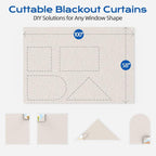 Linen Blackout Curtains for Bedroom, 100" x 58" Portable Blackout Blinds | 100% Blackout Window Cover with Hook&Loop Strip, Temporary Blackout Shades, Blackout Window Film for Nursery Travel RV- Cream - Image 4