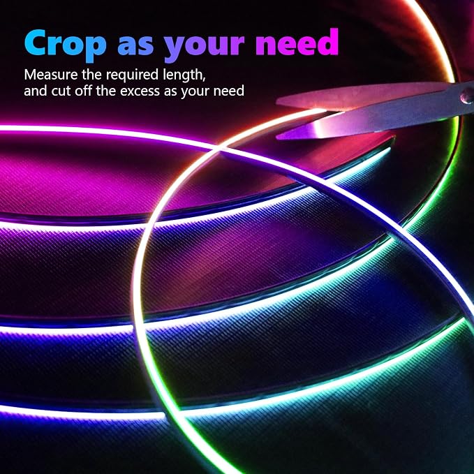 Acrylic Interior Car Light, AMKI Car LED Strip Light with APP Sub Control, Car Accessories Fiber Optic Car Ambient Light Kit with RGB Dreamcolor 22 in 1 and 175 inches 593 LEDs 213 DIY and Music Modes - Image 5