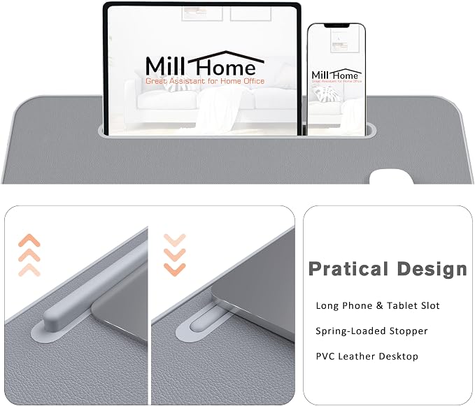 Lap Desk for Laptop with Cushion, Laptop Lap Desk, Cushion Detachable and Washable, fits up to 17 inch, with Tablet Slot and Stopper, MillHome (Blue) - Image 7