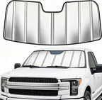Custom Fit Windshield Sun Shade for Ford F250/F350/F450/F550/F600 2023-2026, Foldable 3-Layer High Reflective Silver Sunshade, Blocks UV Rays & Reduces Cabin Heat by Unknown