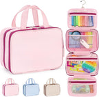 Kids Travel Organizer – Multi-Compartment, Water-Resistant Hanging Bag for Toys, Snacks, & Activities - Compact, Lightweight Design with Hook & Carry Handle - Perfect for Travel Use (Pink, Small) by MOTHERCOULD